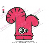 Red Monster Embroidery Design